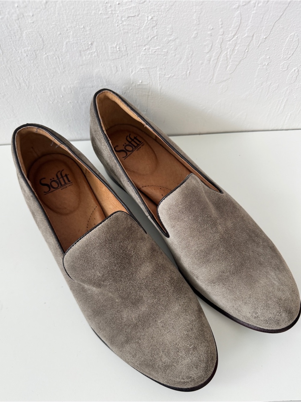 Women’s Taupe Suede Slip-On Loafers